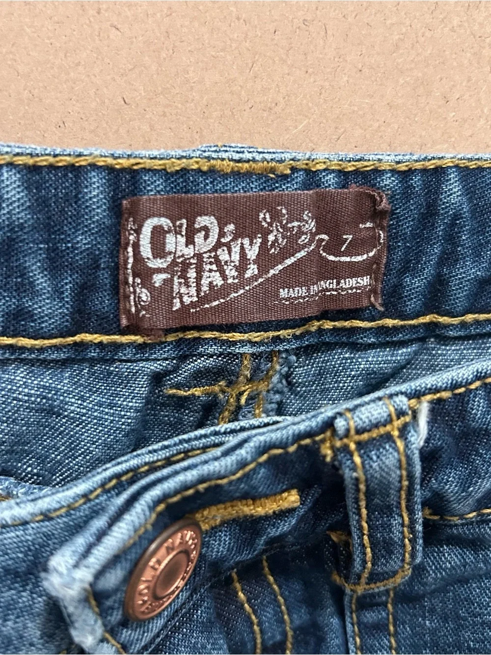 Old Navy Girls 7 Denim Midi Skirt Utility Pocket Blue Jean Y2K